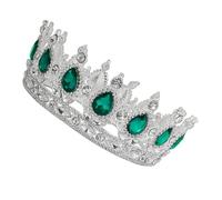 Veemoon Elegant Bride Crown Wedding Headdress with Stunning Silver and Green Design Unique Hair Ornament for Women for Weddings Parties and Proms