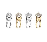 Veemoon Elegant Crown Diamond Design Brooch in Golden and Silver Zinc Alloy with Imitation Rhinestones, Collar Decor and Suit Accessories for Nurses and Graduation Students