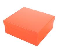 Veemoon Elegant Orange Wrap Box, 20x18x8cm Paper Present Storage Container for Wedding, Party Favor, and Small Item Organization