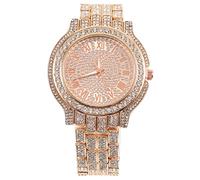 Veemoon Elegant Rhinestone Quartz Watch for Women Strap Roman Numeral Design Stylish Lady Wristwatch for Holidays and Anniversaries