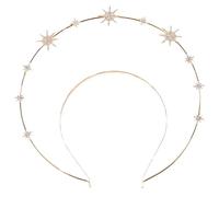 Veemoon Elegant Vintage Radiant Hairband with Golden Copper Star Decoration, Lightweight Crown Hair Accessory for Women, for Beauty Pageants and Street Snap
