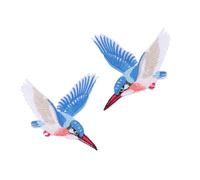 Veemoon Embroidered Bird Patches Rayon Applique for Clothing Repair Bags Decoration DIY Sewing Craft with Bright Flying Birds Design