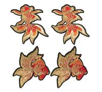 Veemoon Embroidered Sequin Fish with Easy Application Iron on Patches 2 Pairs Unique Chinese Style Lucky Animal Applique for Clothing and Jeans for Repair and Crafts