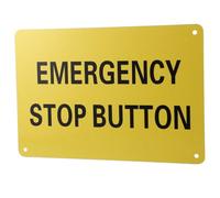Veemoon Emergency Stop Sign Promotes Immediate Action Inch Aluminum with Yellow Background and Black Text, Highly Visible Warning Sign for Machinery Equipment in Settings and Applications