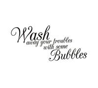 Veemoon English Proverbs Wall Stickers Wash Away Your Troubles Removable Peel and Stick Decals for Bedroom Decor Inspirational Mural Decals