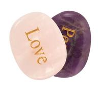 Veemoon Engraved Inspirational Stones Chakra Crystal Rocks for Meditation Positive Palm Stones Words for Spiritual Practices