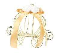 Veemoon European Style Iron Art Pumpkin Candy Box Durable Party Favor Treat Container for Halloween Wedding Decorative Sweets Pack Box with Crown Design Rustic Brown Candy Holder