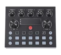 Veemoon External Sound Card with Colourful LED Lights and Iron Shell, Compatible with Mobile Phones and Computers, Featuring Large Knob Design and 800ma Capacity for Live Singing