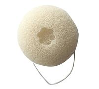 Veemoon Facial Cleansing Sponge Natural Bamboo Powder Removes Excess Oil Brightens Skin Tone Deep Cleaning Biodegradable Face Sponge (Beige)