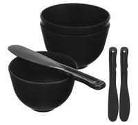 Veemoon Facial Mask Silicone Mixing Bowls and Spatulas Set 3 Reusable Deep Bowls with 3 Even-spread Applicator Sticks for Homemade Mud Masks and Professional Skin Care