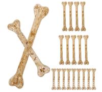 Veemoon Fake Bones for Crafts, 20pcs Small Plastic Skeleton Bones Simulation Skeleton Skull Props with Hole DIY Craft Pendant Charm Accessories for Cosplay Costume Halloween Party (2 Size)
