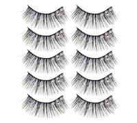 Veemoon False Eyelashes 5 Pairs Black with Blue Angel Dramatic Curl Long Lash Extensions for Stage Makeup Latin Dance Performance