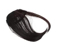 Veemoon Fashion Clip in Hair Bangs for Women Natural Looking Thin Fringe Extensions Heat Resistant Dark Brown Fake Hair Pieces Versatile Styling Easy to Cut
