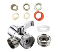 Veemoon Faucet Splitter 1 Set Sink Faucet Adapter 3-Way Diverter Tap Kitchen Diverter Zinc Alloy Construction Leakproof Design Random
