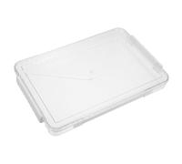 Veemoon File Box Document Storage Box 12.6x8.3x4.7inch Lightweight Portable Pet Rectangular Design with Flip Lid and Handle for Desk Storage of Certificates and Documents