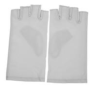 Veemoon Fingerless Uv Protection Gloves for Gel Manicure Light Grey Anti-uv Nail Art Gloves for Protecting Hands During Nail Care