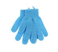 Veemoon Five Fingers Bath Glove Exfoliating Scrubber Pair Blue Body Brush Glove for Men Women Shower Spa Dead Skin Removal