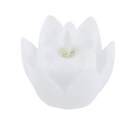 Veemoon Flameless Led Lotus Shaped Candle Realistic Simulation Flower Decorative Light with Battery Operated White Shell for Home Decor and Festival Ambiance