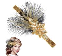Veemoon Flapper with Eye-catching Design and Multiple Matching Features Headband Vintage Sequin for Women Made of Cloth and Sequin, for Daily Life and Weddings