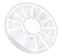 Veemoon Flat Back Pearl Cabochons Nail Decoration 200 Pieces Mixed 2mm 3mm White Nail Pearls for Diy Manicure Art