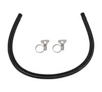 Veemoon Flexible Aquarium Maintenance Hose 20mm Inner Diameter Corrugated Plastic Tubing with Soft Rubber Ends 100cm Length and 2 Clamps for Fish Tank Water Transfer and Pump Use