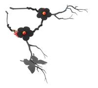 Veemoon Floral Fairy Headband with Antlers Comfortable Black Costume Hairpiece for Summer Beach Vacations Festivals and Photo Cosplay Accessories