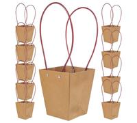 Veemoon Flower Bag Paper Handy Bag 10Pcs Medium Yellow Kraft for Weddings Florists Dried Flowers and Packaging