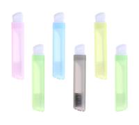 Veemoon Foldable Portable Toothbrushes Random Color Made of Sturdy Pp Material 6pcs with Soft Bristles Compact Design for Personal Oral Care on The Go for Traveling and Carrying in Purse