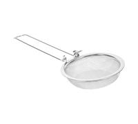 Veemoon Foldable Stainless Steel Strainer Spoon for Cooking Compact Metal Oil Draining Colander with Fine Mesh Space-Saving Kitchen Utensil for Pasta and Noodle Oil Skimming