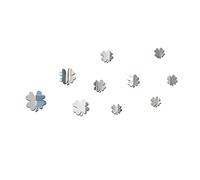 Veemoon Four-Leaf Clover Silver 3D Crystal Mirror Sticker Wall Decal Acrylic Easy to Apply Reusable DIY Wall Sticker