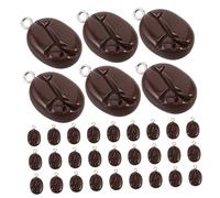 Veemoon Fun Food Accessories Resin Imitation Food Beads Keychain Resin Charm Craft Supplies DIY Making Charms Jewelry Pendants Necklace Bean Pendant Coffee