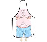 Veemoon Funny Adult Aprons Funny Apron for Men Novelty Design Wacky Belly Mens Kitchen Cooking Grilling Baking Oil Proof Boyfriend Baking BBQ Painting Smock