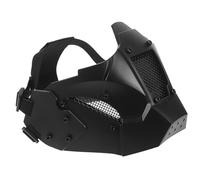 Veemoon Futuristic Cyber Mask with Wide View and Spacesaving Tpu Helmet Base, Black Punk Face Mask for Adults Suitable for Festive Parties and Cosplay Adventures