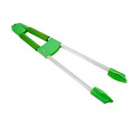Veemoon Garbage Tongs Trash Picker Grabber Pickup Tool Short Handle, Green Dual-tube Rubber Head Reacher Grabber Clip for Household and Sanitation Use