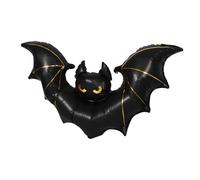 Veemoon Giant Halloween Bat Foil Balloon Matte Black Inflatable Hanging Decor for Outdoor Party Spooky Haunted House Prop Easy to Inflate and Bold Visual Statement
