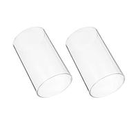 Veemoon Glass Candle Lampshade 2Pcs Transparent Cylinder Windproof Cover for Home Office Wedding Party Decorative Glass Cylinder Candle Holder 3.1X5.9 Inch