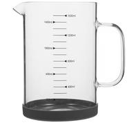 Veemoon Glass Tea Pitcher 1500ml Espresso Measuring Cups Scale Coffee Cup Lightweight Easy to Clean with Handle for Kitchen and Offices