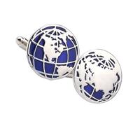 Veemoon Globe Earth Shirt Cufflinks 1 Pair round Metal Shirt Sleeve Decoration Men’s Clothing Accessories for Formal Wear and Christmas