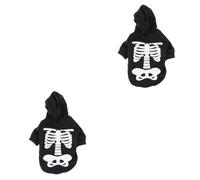 Veemoon Glow-in-the Dark Skeleton Dog Hoodie Halloween Pet Costume for Small Medium & Large Dogs Spooky Ghost Sweatshirt for Cats Perfect for Halloween Parties & Festivities