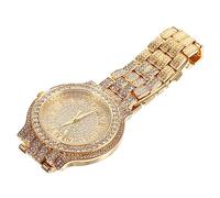 Veemoon Golden Ladies Rhinestone Wrist Watch with Roman Numerals | Alloy Case, Glass Face, Comfortable Wear, Accurate Timekeeping, Stylish Finish for Women and Lady Use