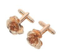 Veemoon Golden Rose with Smooth Surface and Lasting Shine, Easy to Wear 2pcs Cuff Links Made of Copper Classic French Shirt Button Jewelry for Men for Special Occasions and Business