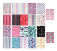 Veemoon Good Toughness and Can Be Cut with Star Pattern Glitter A5 Pu Leather Fabric 6pcs for Crafts and Hats for Handmade Sewing Projects
