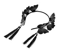 Veemoon Gothic Black Butterfly Headband Lightweight Decorative Hair Hoop for Women Party Cosplay Masquerade Comfortable Unique Hair Accessory for Halloween and Themed Events