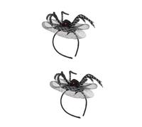 Veemoon Gothic Spider Headband with Veil - Halloween Hair Accessories for Women - Perfect for Day of The Dead Parties and Costume Events Black Hair Hoop with Spider Design