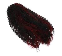 Veemoon Gradient Color Afro Curly Ponytail Extension Drawstring Wavy Synthetic Hairpiece High Temperature Fiber Lightweight Hair for African Women Daily Use