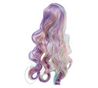 Veemoon Gradient Wig Women Synthetic Curly Bob Wig Bangs Rainbow Party Cosplay Hair Accessories