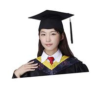 Veemoon Graduation Cap Red Hat for Men Graduation Hats for Prop Cap and Gown Sign Garlands Bridal Decor Photo Bachelor Frame Outfits Grad Costume Board Headband Souvenirs Strip Black