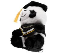 Veemoon Graduation Hat Plush Panda with Yellow Triangle Scarf, Soft Stuffed Panda Doll for Graduation, Adorable Plush Animal and Collectors