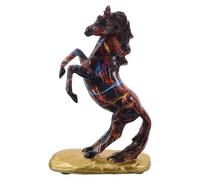 Veemoon Graffiti Colorful Rearing Horse Statue Resin Figurine Decorative Sculpture for Home Office Success Prosperity Ornament to Attract Wealth and Achievement