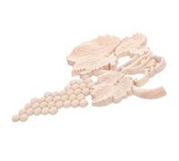 Veemoon Grape Wood Appliques Carved European Style Hollow Leaf Wall Decor, Unpainted Solid Wood Decorative Onlays for Cabinet Background and Furniture Embellishment